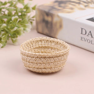 1/12 Miniature Dollhouse Handwoven Rattan Basket for Vegetables & Flowers - Adorable Dollhouse Decor Accessory