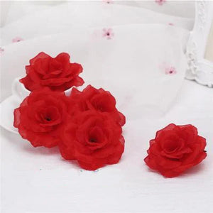 10 Black Silk Roses 8cm for Weddings, Events, Parties, Home Decoration