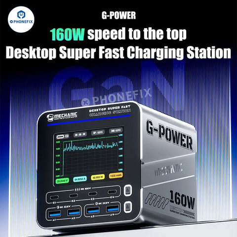 160W Desktop Charging Station with 15W Magnetic Wireless Fast Charger for iPhone & Android