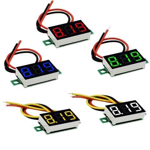 0.36" Red Blue LED Display Voltage Meter DC 2.5-32V Voltmeter Gauge for Motorcycle Car