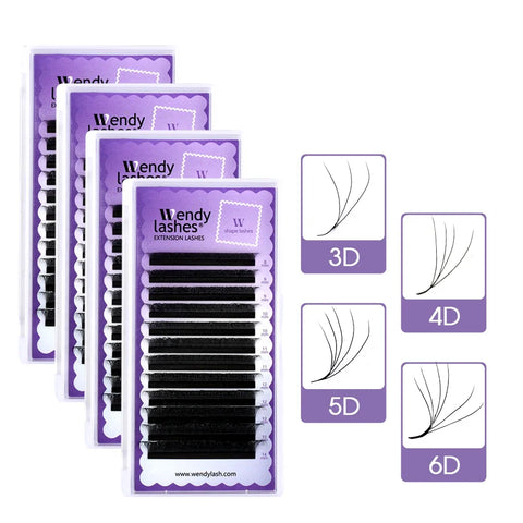 5D Fluffy Volume Lash Fans - Natural Eyelash Extensions for Salon Use