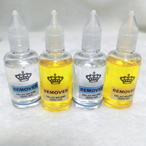 30ml Clear Hair Adhesive Remover for Lace Wig, Toupee, Closure, Tape Extensions - Yellow Liquid Glue Remover
