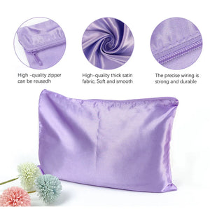 10 Satin Wig Bags for Hair Extensions, 35x25cm Silk Storage with Zipper