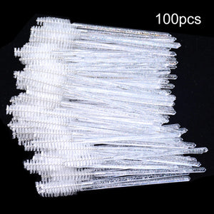 100-Pack Disposable Mascara Brushes Spoolie Wands for Lash Extensions & Makeup