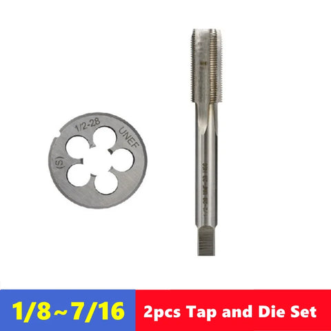 2pcs Tap Die Set SAE Sizes 1/8-7/16 for Machine Tool Threading