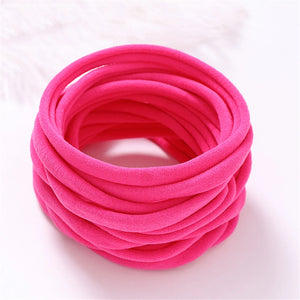 10-Pack Traceless Nylon Stretch Headbands for Newborns & Kids - Elastic Baby Hair Accessories