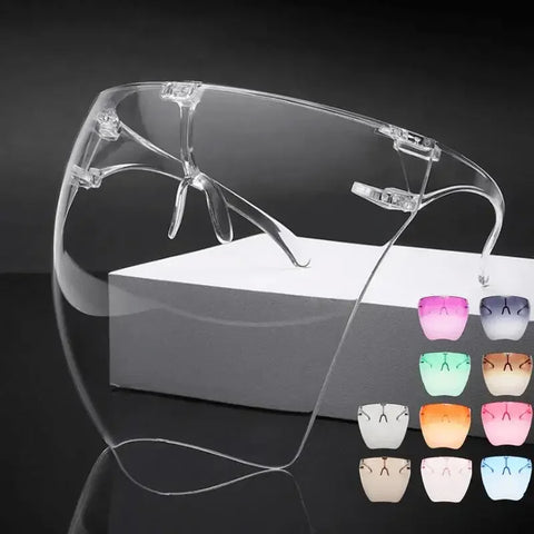 Full Face Shield Sunglasses Unisex Protective Goggles Anti-Spray Cycling Eyewear Spherical Lens