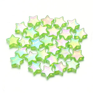 100pcs AB Color Star Acrylic Beads for DIY Jewelry Making Necklace Bracelet Spacer Charms