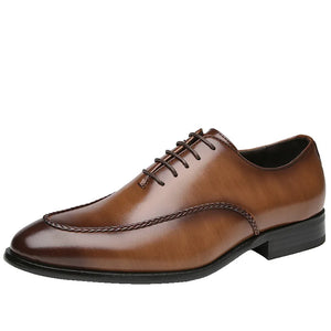 Men's 2025 Leather Dress Shoes, Breathable Classic Formal Oxfords for Office & Weddings