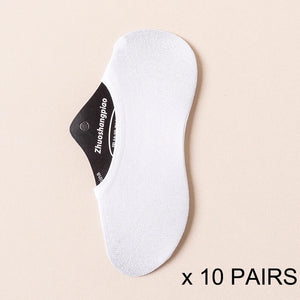 10 Pairs Men's Invisible Non-Slip Silicone Liner Socks, Breathable Thin Nylon No Show Loafers for Summer