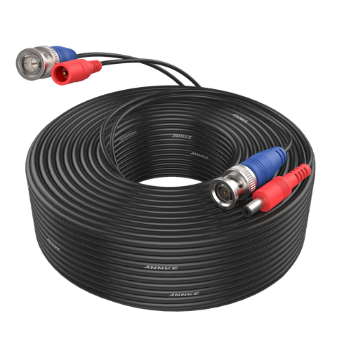 30m CCTV BNC Video Power Cable for Security Camera DVR System - Black