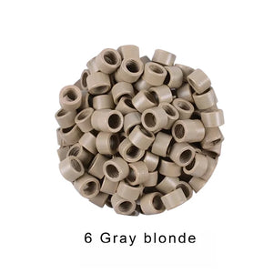 1000pcs 4mm Hair Extension Micro Rings Beads Links with Screws & Thread, 7 Color Options, Aluminum