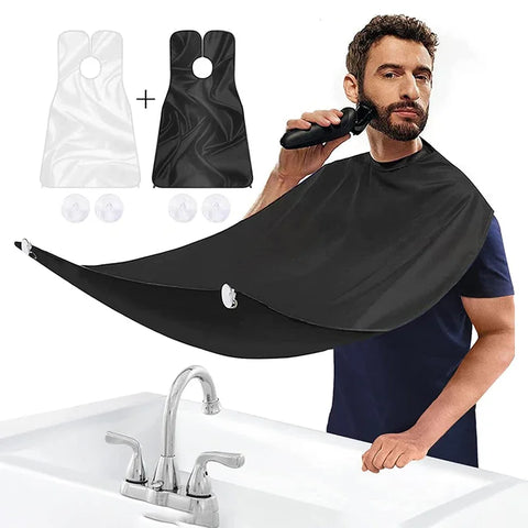 Beard Trimming Apron No-Mess Shaving Bib with Suction Cups for Grooming