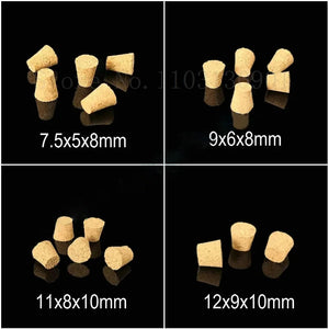 100pcs Wooden Cork Stoppers for Lab Test Tubes 7.5mm-30mm Assorted Sizes