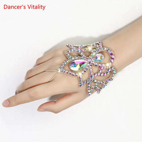 Elegant Rhinestone Belly Dance Bracelet Mittens for Adults - Performance Accessories