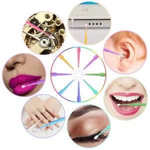 100-Pack Disposable Micro Brushes for Eyelash Extensions & Makeup