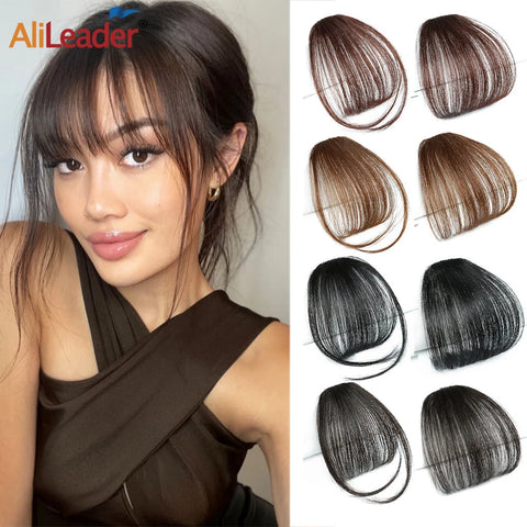 Affordable Clip-On Synthetic Hair Bangs Extension - Soft, Light, Straight Fringe