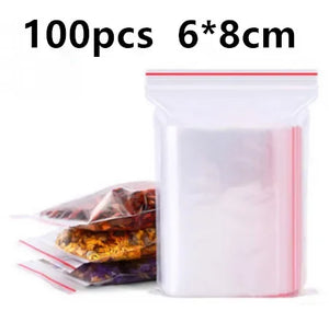 100 Pack Freezer Safe 50 Micron Ziplock Bags, Food Storage for Snacks & Cookies