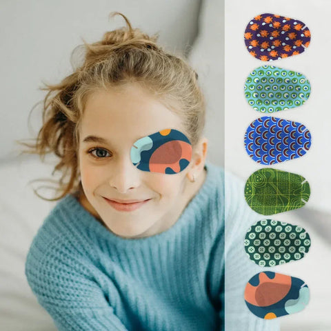 60pcs Colorful Elastic Amblyopia Eye Patches, Disposable Medical Sterile Adhesive Bandages, Lazy Eye Pads, 6 Colors