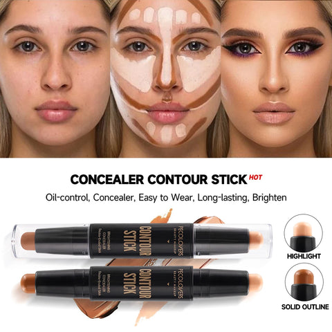 2-in-1 Contour and Concealer Stick with Bronzer - Multi-Use Makeup Tool