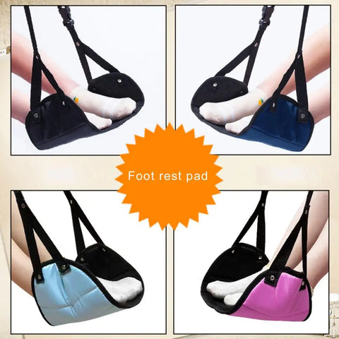 Adjustable Airplane Foot Hammock for Office & Travel - Portable Under-Desk Foot Rest