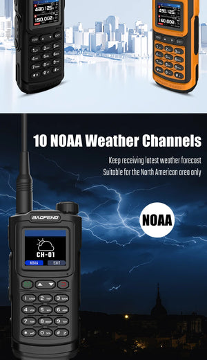 2025 Long Range Walkie Talkie 1000 Channel UHF VHF Ham Radio FM USB-C Charge Waterproof 2-Way Radio