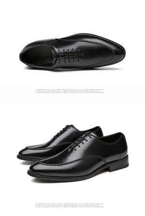Men's 2025 Leather Dress Shoes, Breathable Classic Formal Oxfords for Office & Weddings
