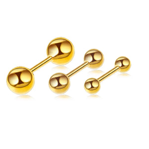 1 Pair Titanium Steel Stud Earrings Small Ball Screws Lip Piercing Body Jewelry for Men