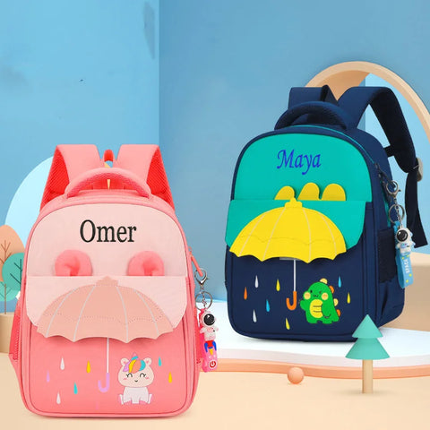 Custom Embroidery Kids Backpack with Cartoon Print for Kindergarten