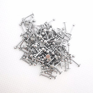 100pcs Body Jewelry Set: Straight & Curved Captive Bead Rings, Labret Barbells, Nose, Eyebrow, Lip, Ear Studs, Stainless Steel