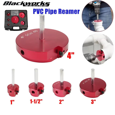 2 & 1-1/2 Inch PVC Pipe Reamer & Fitting Saver, Schedule 40 PVC, CPVC, ABS With 3/8-inch Hex Shaft