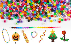 1000pcs Multi-colored Large Hole Pony Beads for Jewelry Making, DIY Crafts, Bracelets, Keychains Supplies