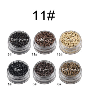 1000pcs Copper Nano Ring Beads for I-Tip Hair Extensions, Micro Links, Silicone Lined