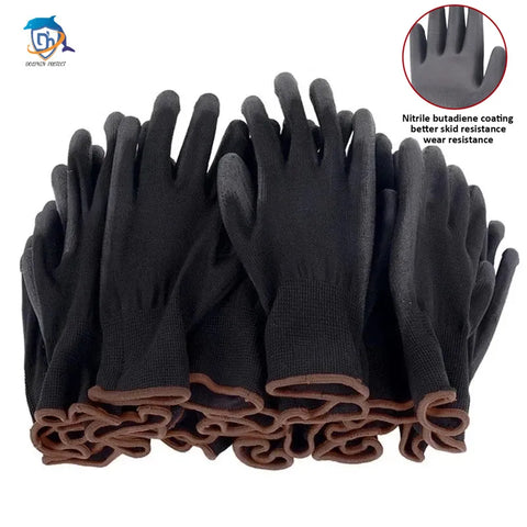 10/20 Pairs Polyurethane Work Gloves Safety Palm Coated Repair Carpenter Gloves Supplies