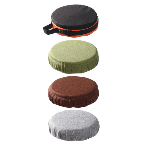 Folding Telescopic Stool Cushion Seat Cover for Patio, Camping, Hiking, Travel, BBQ - Round Chair Stool Cushion