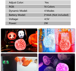 10 LED RGB Submersible Underwater Light for Pool, Garden, Wedding, Party, Aquarium, Vase, Bowl - Battery Operated