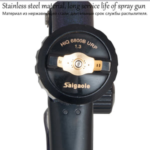 1.3mm Upper Pot Spray Gun for Auto, Furniture, Leather, and Metal - High Atomization, 6800 Gravity Pneumatic Tool