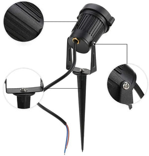 10-Pack LED Garden Lawn Lights Waterproof AC/DC Outdoor Spike Path Spotlights IP65 - 220V/110V/12-24V, 7W/5W