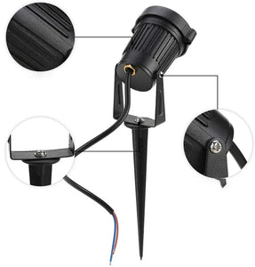 10-Pack LED Garden Lawn Lights Waterproof AC/DC Outdoor Spike Path Spotlights IP65 - 220V/110V/12-24V, 7W/5W