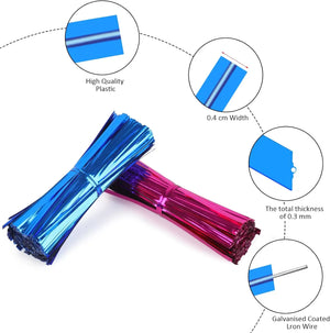 100-Pack 4" Metal Twist Ties for Bread Bags & Reusable Storage Clips