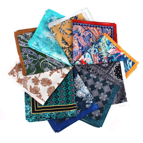 Floral Print Pocket Square Handkerchief for Women & Men – Soft Kerchief for Suits, Towels, Scarves