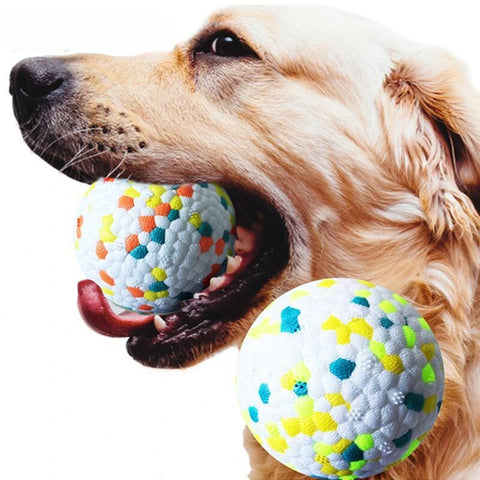 Durable Elastic Dog Chew Ball, Quiet Toy for All Breed Sizes