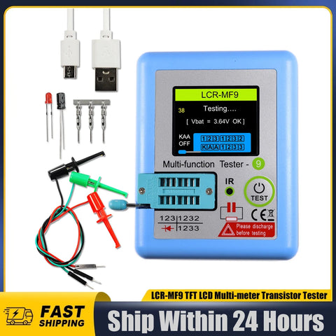 Digital TFT LCD Display Multimeter Diode Transistor Tester NPN PNP Resistor Capacitor MOSFET Triac Analyzer