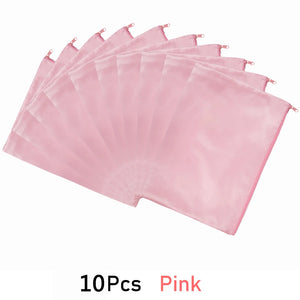 10 Satin Wig Bags for Hair Extensions, 35x25cm Silk Storage with Zipper