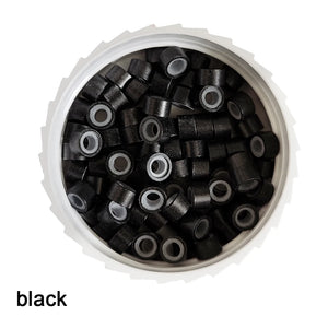 1000pcs Micro Silicone Lined Crimp Beads Rings for Hair Extensions Tools 5.0x3.0mm Wig Links
