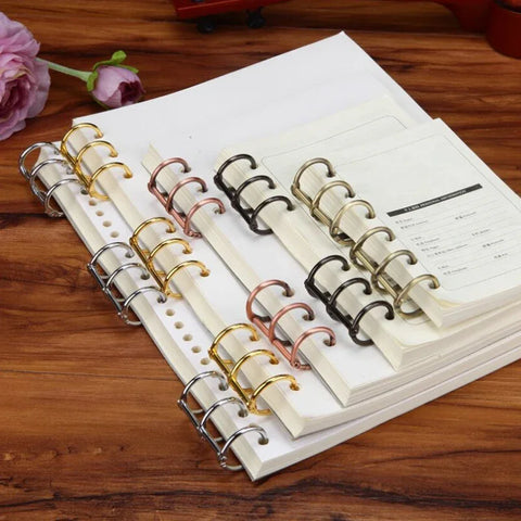 2pcs Loose Leaf 3 Ring Binder Clips Detachable Metal Buckle Office School Binding Supplies