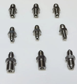 Stainless Steel Brake Adapter AN3 AN4 to M8x1 M8x1.25 M12x1 M12x1.25 M12x1.5