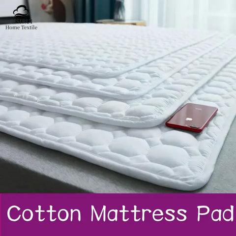 Antibacterial Cotton Mattress Non-slip Pad - Thin, Breathable, Protective Mat for Hotels & Dorms
