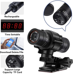 1080p Action Camera for Motorcycles and Bikes, Helmet Mount, Mini Sport DV Video Recorder, Outdoor Action Cam with Gun Mount
