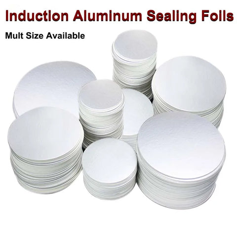 100pcs 36-121mm PET Plastic Bottle Induction Sealing Foil Liners for Cosmetic Cans Aluminum Film